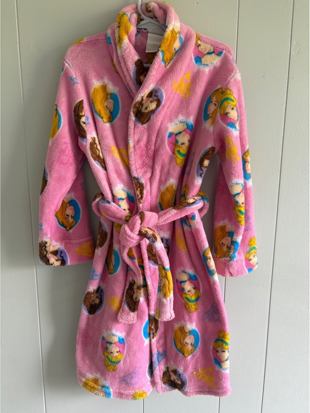 Vintage Y2K Pink Fuzzy Disney Cinderella Bath Robe